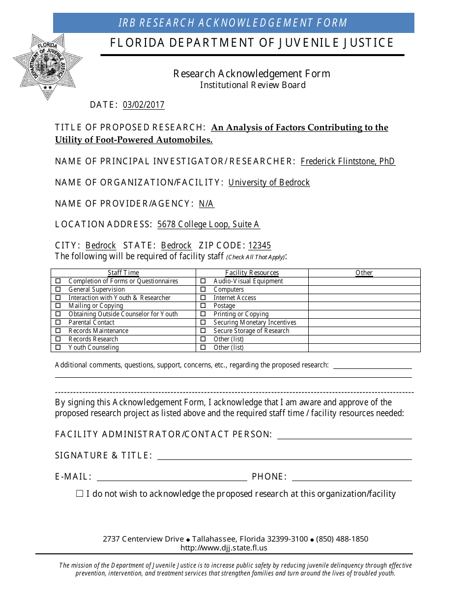 Irb Proposal Document - Sample - Florida, Page 12