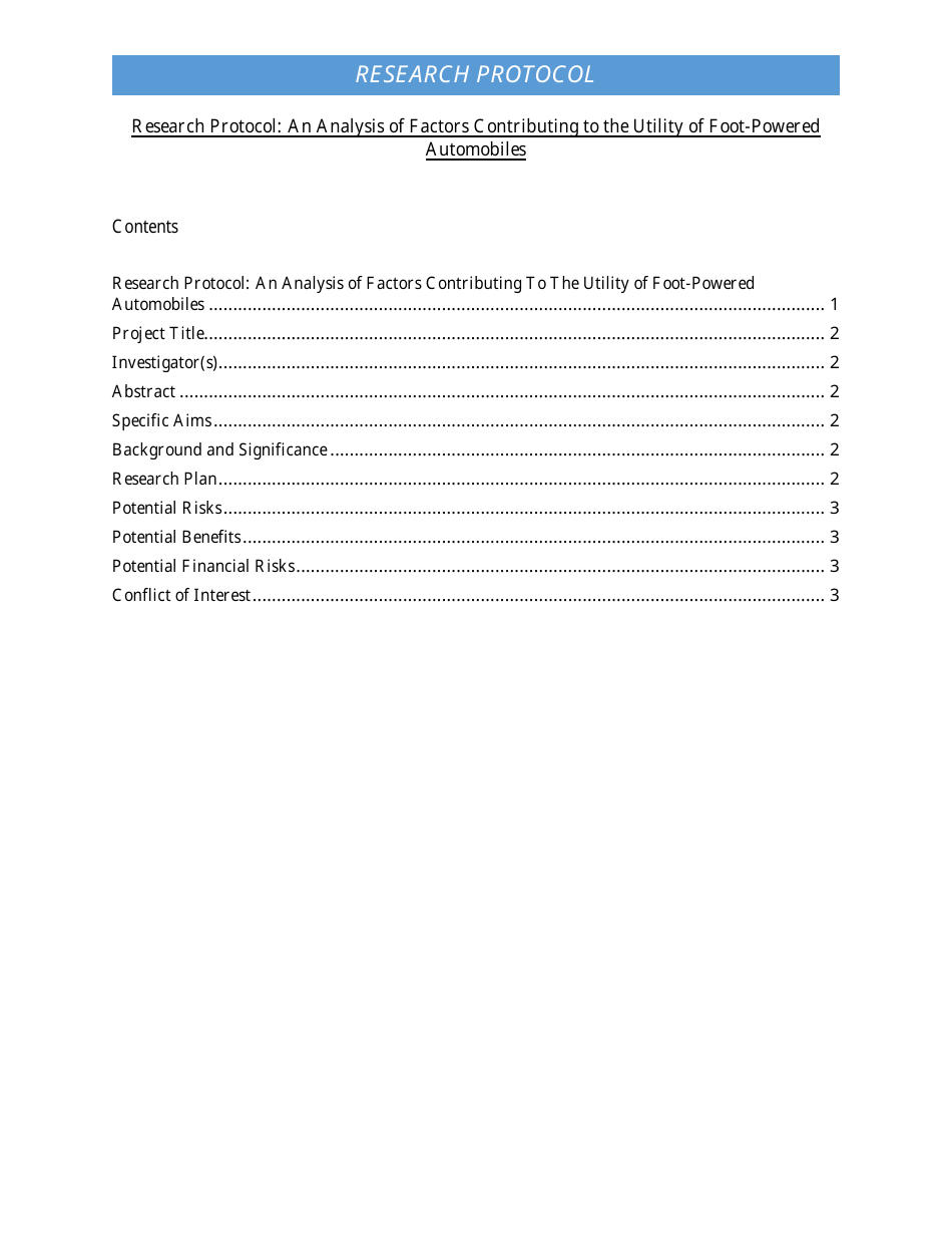 Florida Irb Proposal Document Sample Download Printable PDF