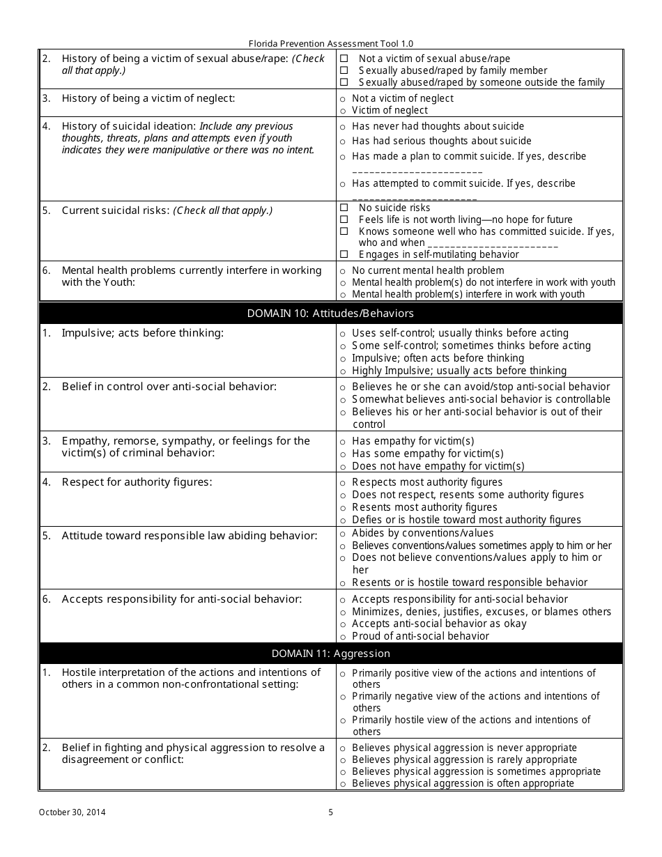 Florida Prevention Assessment Tool - Florida, Page 5