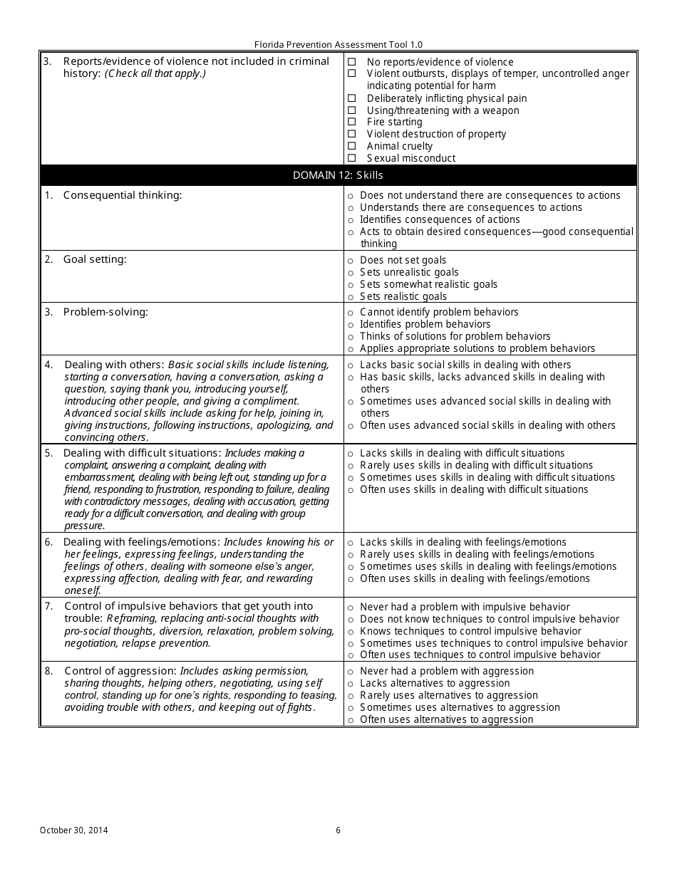 Florida Prevention Assessment Tool - Florida, Page 6