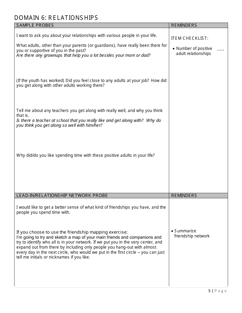 Prevention Assessment Tool - Interview Guide - Florida, Page 5