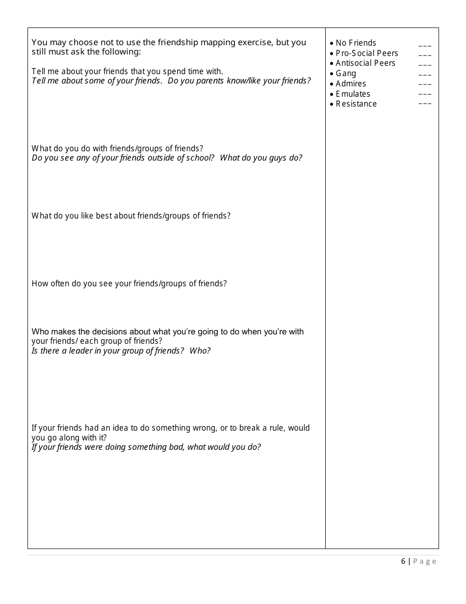 Prevention Assessment Tool - Interview Guide - Florida, Page 6