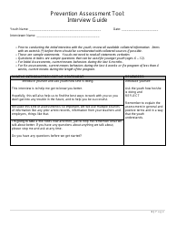 Document preview: Prevention Assessment Tool - Interview Guide - Florida