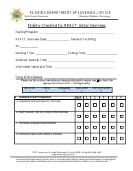 Fidelity Checklist for Rpact Initial Interview - Florida