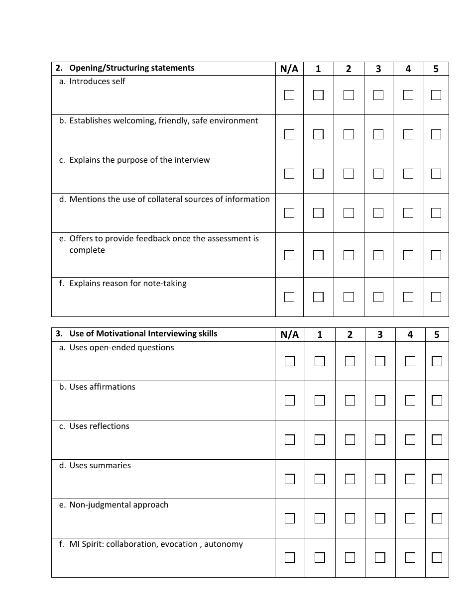 Fidelity Checklist for Rpact Initial Interview - Florida, Page 2