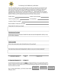 Document preview: Purchasing Card Additional Justification Form - Florida