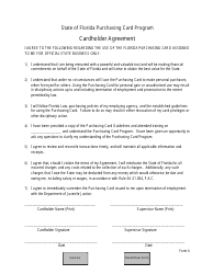 DJJ Form A &quot;Cardholder Agreement - State of Florida Purchasing Card Program&quot; - Florida
