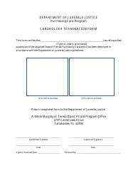 Document preview: Cardholder Termination Form - Purchasing Card Program - Florida