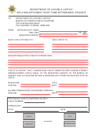 Document preview: Welfare/Offender Trust Fund Withdrawal Request Form - Florida