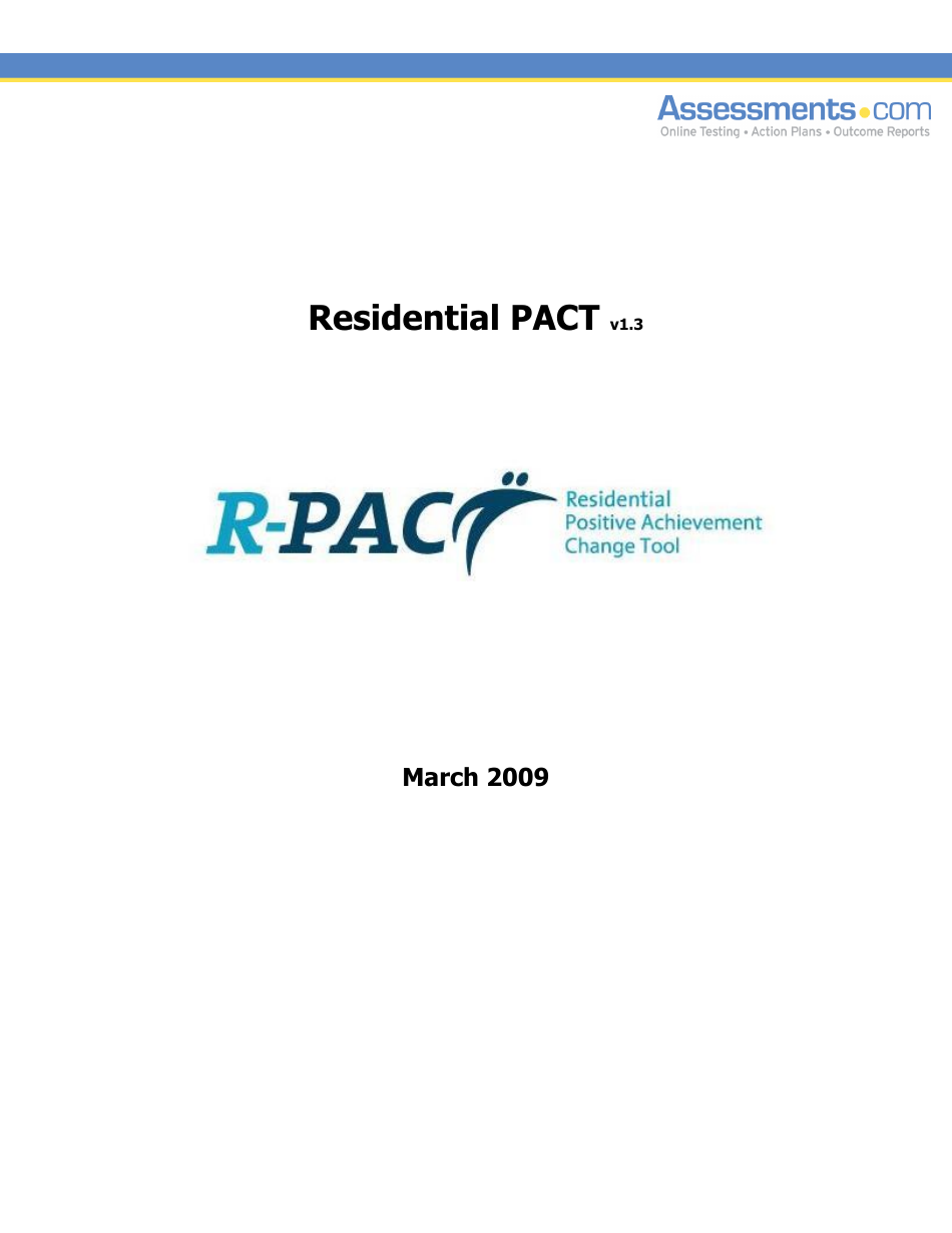 Residential Positive Achievement Change Tool (Pact) - Florida, Page 1