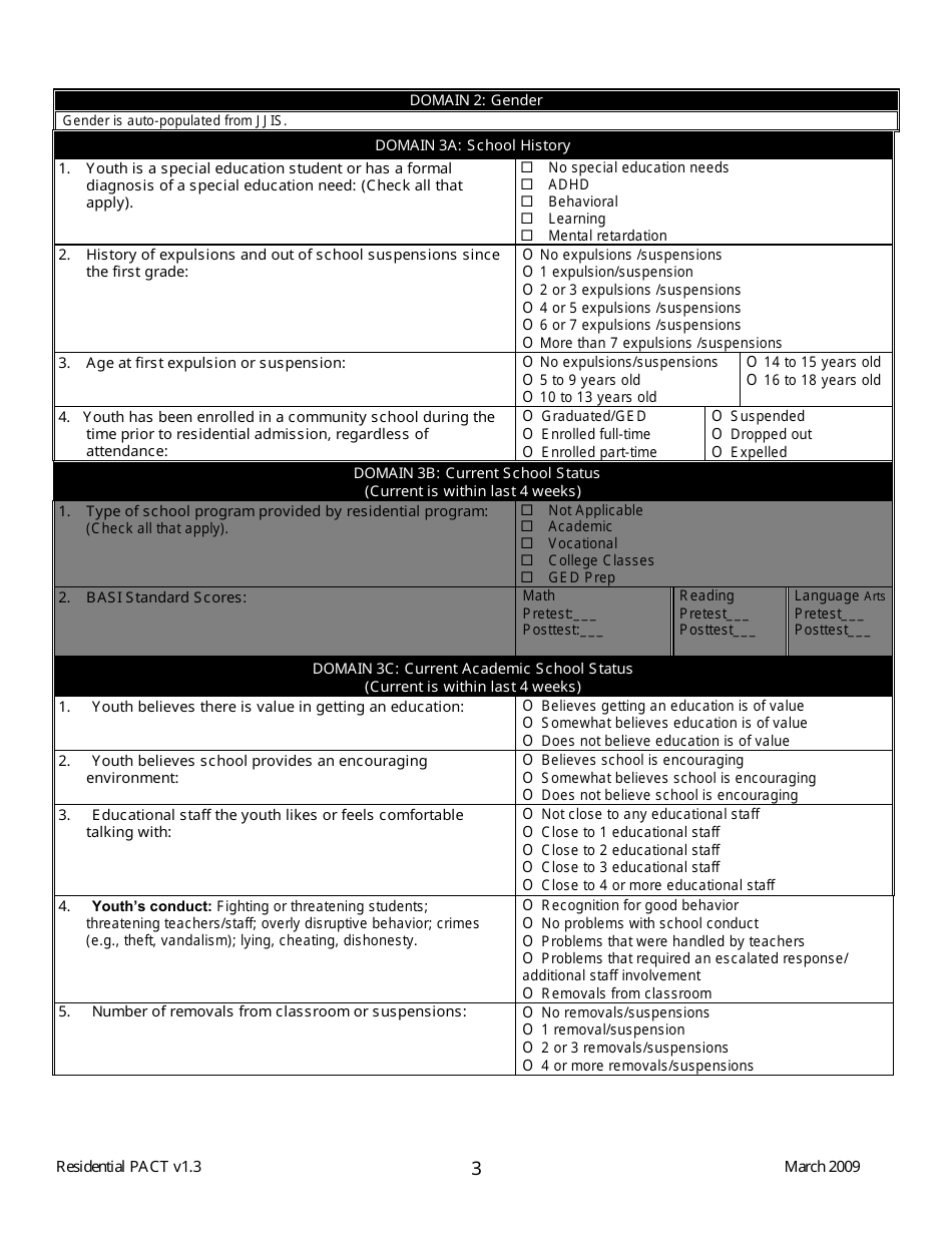 Residential Positive Achievement Change Tool (Pact) - Florida, Page 3
