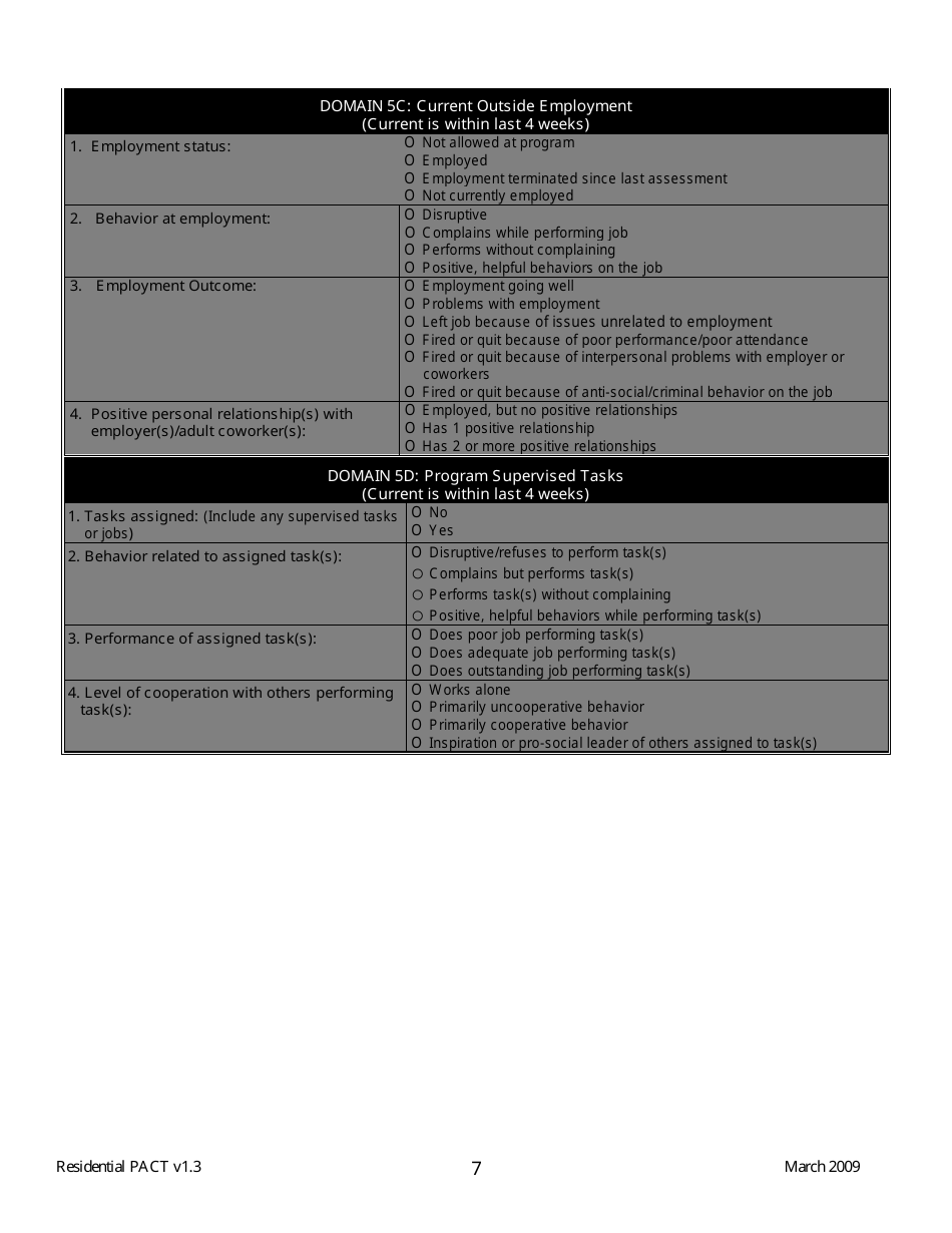 Residential Positive Achievement Change Tool (Pact) - Florida, Page 7