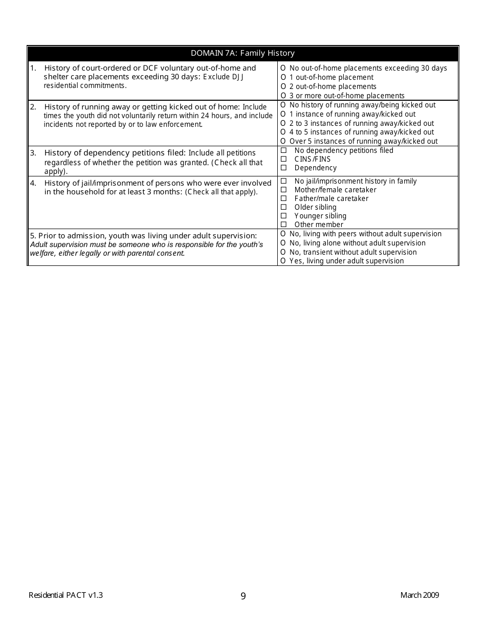 Residential Positive Achievement Change Tool (Pact) - Florida, Page 9