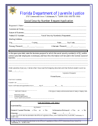 &quot;Social Security Number Request Application Form&quot; - Florida