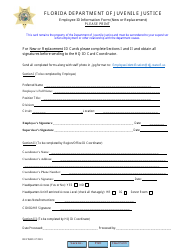 Document preview: Employee Id Information Form (New or Replacement) - Florida