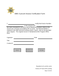 Document preview: DMS-Suncom Invoice Verification Form - Florida