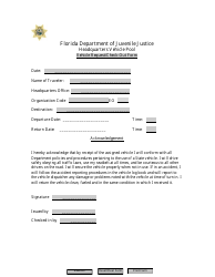 Vehicle Request/Check-Out Form - Florida, Page 2