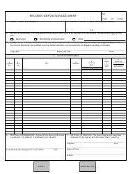 Records Disposition Document Form - Florida