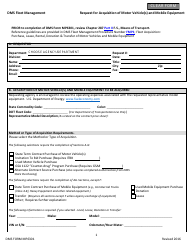 DMS Form MP6301 Request for Acquisition of Motor Vehicle(S) and Mobile Equipment - Florida