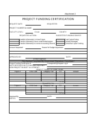 Document preview: Attachment 2 Project Funding Certification Form - Florida