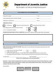 Document preview: Disciplinary Action or Demotion Request Form - Florida