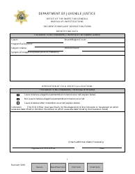 Incident/Complaint Disposition Form - Florida