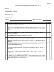 Document preview: DJJ Form RC-AARC Checklist for Reviewing Single Audit CPA Reports - Florida