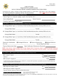 Document preview: DJJ Form AD-IS1260-1 Data Storage Media Sanitization/Destruction Form - Florida