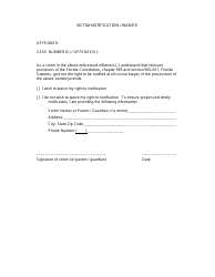 Document preview: Victim Notification / Waiver Form - Florida