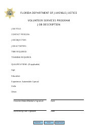 Document preview: Job Description Form - Volunteer Services Program - Florida