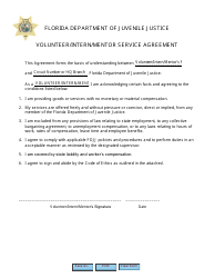 &quot;Volunteer/Intern/Mentor Service Agreement Form&quot; - Florida