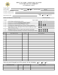 Document preview: Impact of Crime: Addressing the Harm to Victims and the Community Attendance Sheet - Florida