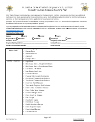 DJJ Form ADSD-010 &quot;Protective Action Response Training Plan&quot; - Florida