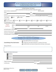 Document preview: Certified Reviewer Status Form - Florida