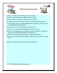 &quot;Following Instructions Worksheet&quot; - Florida, Page 2