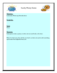 Document preview: Lucky Penny Game Worksheet - Florida