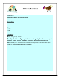 Document preview: Three in Common Worksheet - Florida