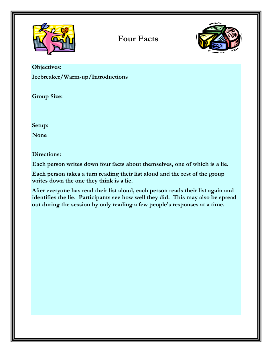 Florida Four Facts Worksheet Download Printable PDF | Templateroller