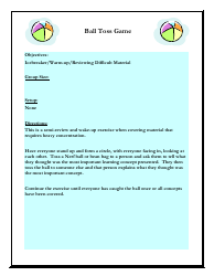 Document preview: Ball Toss Game Worksheet - Florida