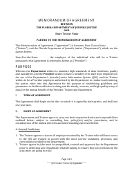 Memorandum of Agreement Between the Florida Department of Juvenile Justice and Trainer - Florida