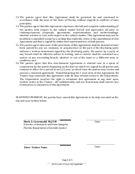 Memorandum of Agreement Between the Florida Department of Juvenile Justice and Trainer - Florida, Page 3