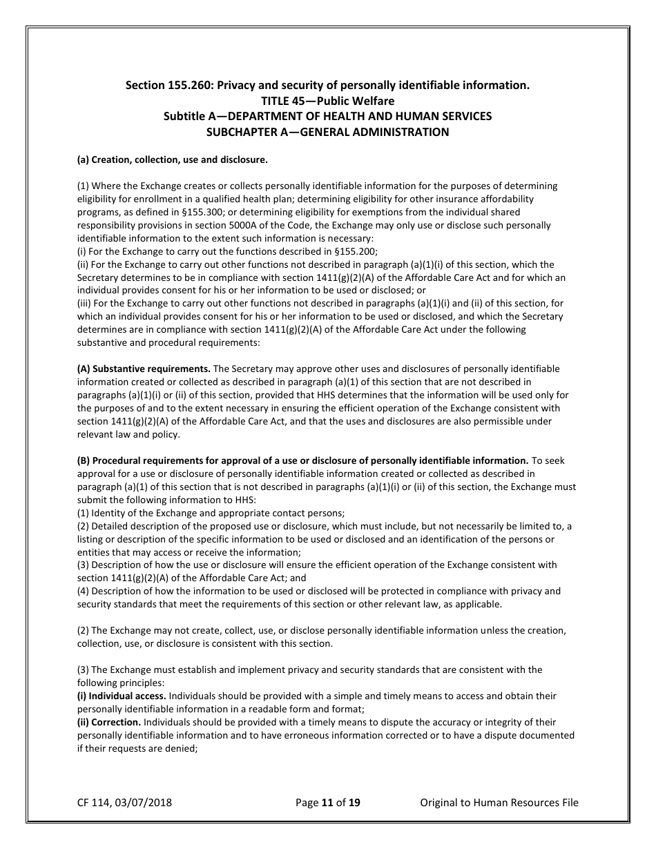 Form CF114 Security Agreement for Department of Children and Families (Dcf) Employees and Systems Users - Florida, Page 11