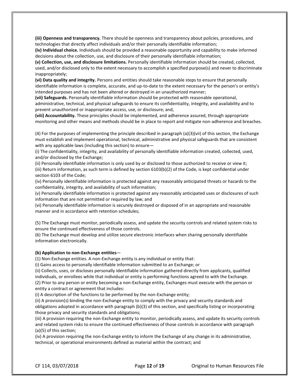 Form CF114 Security Agreement for Department of Children and Families (Dcf) Employees and Systems Users - Florida, Page 12
