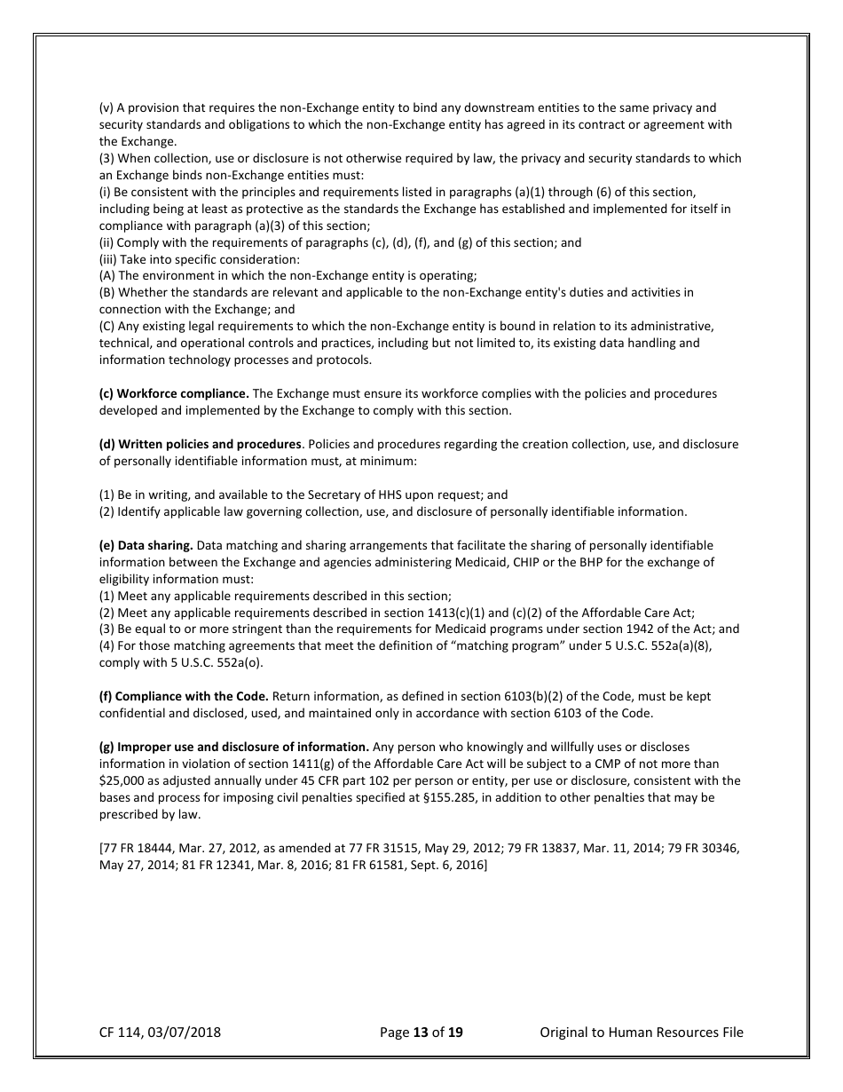 Form CF114 Security Agreement for Department of Children and Families (Dcf) Employees and Systems Users - Florida, Page 13