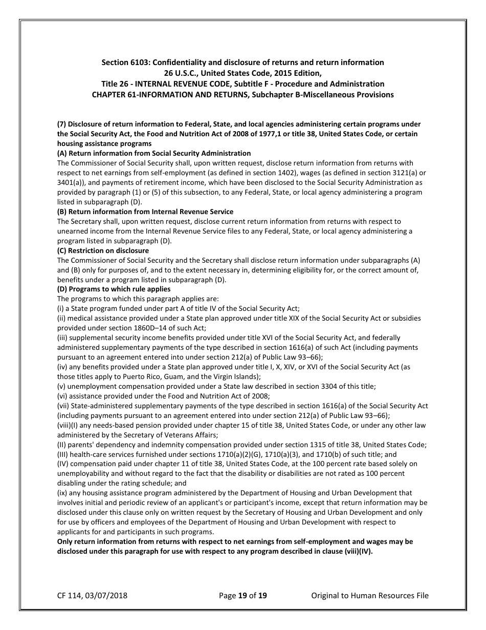 Form CF114 Security Agreement for Department of Children and Families (Dcf) Employees and Systems Users - Florida, Page 19