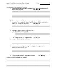 &quot;Prea Sexual Abuse Incident Review Form (115.386)&quot; - Florida, Page 2