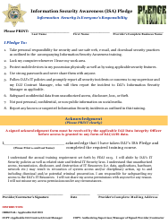 Document preview: Information Security Awareness (Isa) Pledge Form - Florida