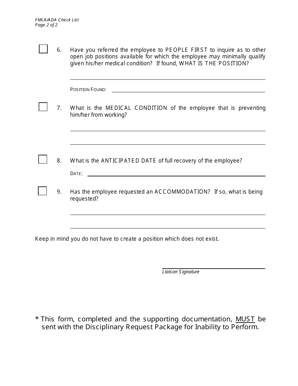 Florida Fmla/Ada Check List - Fill Out, Sign Online and Download PDF ...