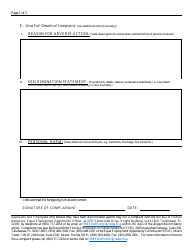 Equal Employment Opportunity Discrimination Complaint Form - Florida, Page 2