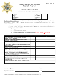 Document preview: Telework Selection Criteria Evaluation Form - Florida